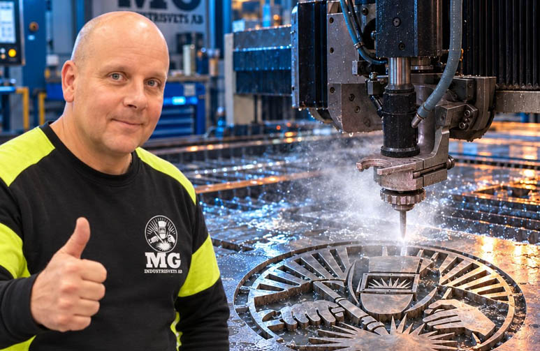 Vattenskärning med hög precision hos MG Industrisvets AB